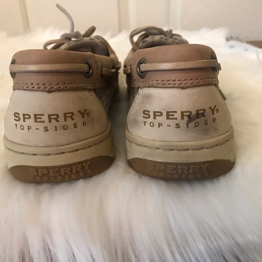 Sperry Top-Sider Tan Boat Shoes Sequin Leopard - Picture 4 of 8